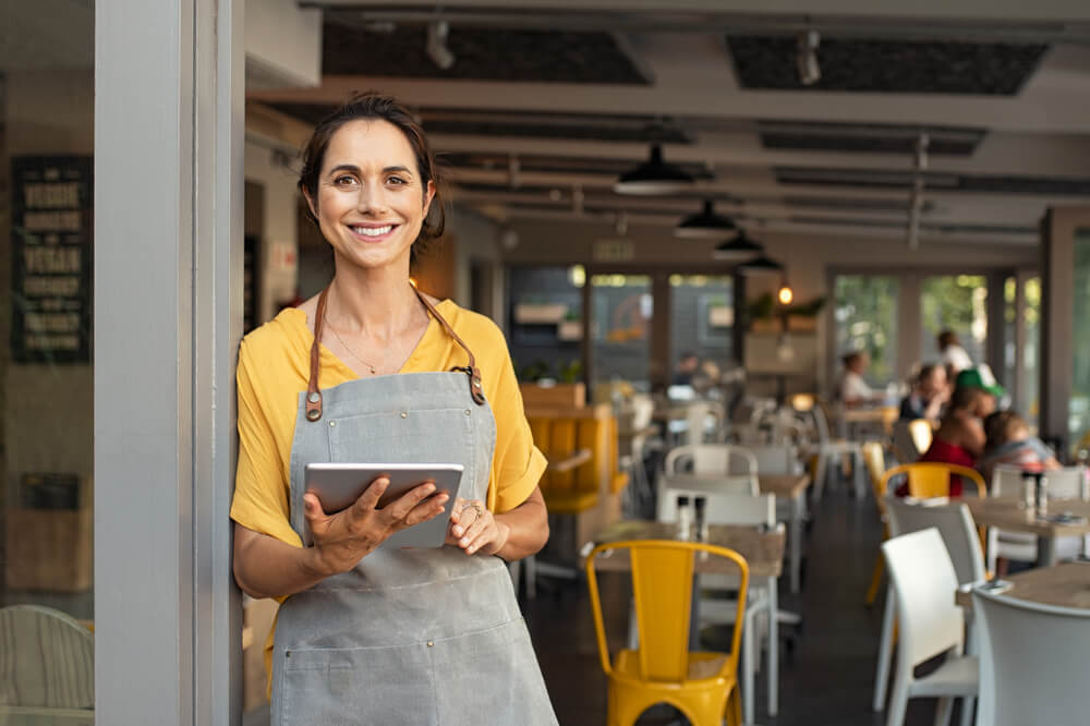 Smiling female small business owner 